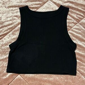 Princess Polly Black Ribbed Crop Top